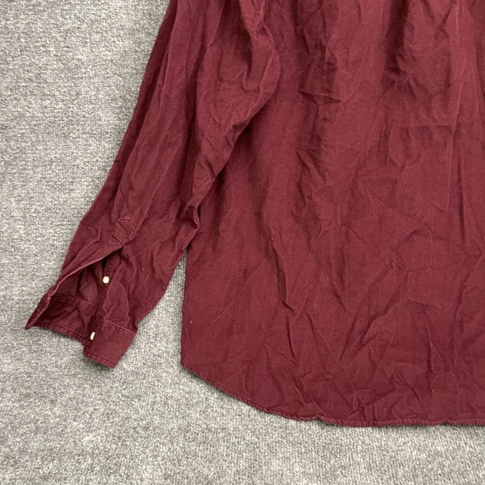 Polo Ralph Lauren Corduroy Cord Shirt Mens Sz 2XL Burgundy Button Long Sleeve